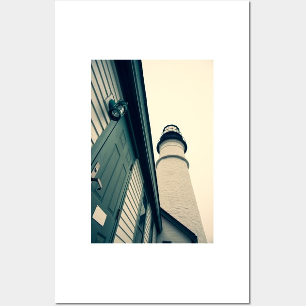 Portland Head Lighthouse towering skyward crossed processed image.  imagine this on a  card or as wall art fine art canvas or framed print on your wall Wall Art by brians101